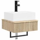 vidaXL Badezimmerspiegelschrank Wandmontiertes Waschbecken Sonoma-Eiche 40 x 41...