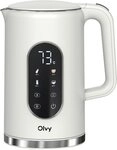 Olvy Wasserkocher aus Edelstahl, stufenlos einstellbare Temperatur per...