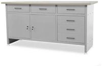 Jan Nowak Werkbank Werkstatttisch 170 cm HENRY 6 Schubladen 2 Schr&auml;nke Stahl...