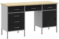 vidaXL Werkzeugschrank Werkbank mit Speicher 3 stk. Schwarz Ingenieure Holz und...