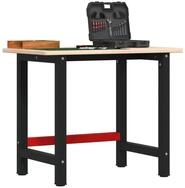 vidaXL Werkbank Werkbank 100x60x81,5 cm Massivholz Eiche Rechteckig, (1-tlg)