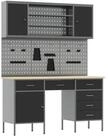 vidaXL Werkzeugschrank Werkbank 7 stk. Schwarz Ingenieure Holz und Stahl (7-St)