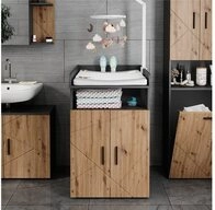 Vicco Wickelkommode Irma, Anthrazit/Goldkraft Eiche, 60 x 97 cm mit...
