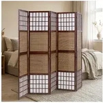Homestyle4u Paravent Raumteiler Indoor Holz Braun Spanische Wand Sichtschutz...