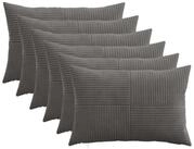 vidaXL Kissenbezug Kissenbezug 6 pcs ALMELO Dunkelgrau 40 x 60 cm Cord, (6...