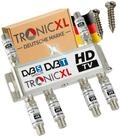 TronicXL 6-fach Sat Splitter 120dB Verst&auml;rker Antennenverteiler DVB-S2 DVB-T2