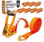 LuxusKollektion Zurrgurt Spanngurte 8m 5000kg 50mm Ratsche Haken Orange T&Uuml;V GS...