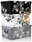 BigDean Aufbewahrungsbox 3 Gro&szlig;e Ordnungsboxen mit Deckel aus stabiler Pappe 45