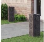 vidaXL LED Solarleuchte, Solar LED Weg Licht 2 pcs Schwarz Kalt gewalzter Stahl