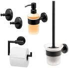 bremermann Badaccessoire-Set Bad-Serie PIAZZA BLACK - Badezimmer Set 4tlg.,