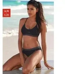 Venice Beach Bustier-Bikini mit abget&ouml;nten Details grau|schwarz 32