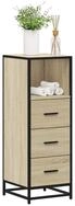 vidaXL Badm&ouml;bel-Set vidaXL Badschrank Sonoma-Eiche 35x37,5x100 cm Holzwerkstoff
