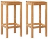 vidaXL Gartenstuhl Barhocker 2 stk. Natur Massivholz (2 St)