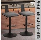 LuxusKollektion Barhocker Barhocker Set 2 h&ouml;henverstellbar Gloria - Grau Leinen