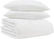 vidaXL Bett Winterbettdecke mit Kissen 3 Stk. Wei&szlig; Daunenfeder (3-tlg)