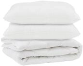 vidaXL Bett Bettdecke mit Kissen 3 stk. Wei&szlig; Mikrofaser (3-tlg)