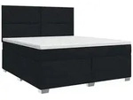 vidaXL Bett Boxspringbett mit Matratze Schwarz 160 x 200 cm Stoff (1-tlg)...