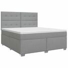 vidaXL Bett Boxspringbett mit Matratze Hellgrau 140 x 190 cm Stoff (1-tlg)