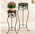 DanDiBo Blumenhocker Metall Schwarz Rund 2er Set 65 cm / 78 cm Blumenhocker...
