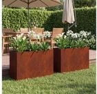 vidaXL Hochbeet vidaXL Garten-Pflanzgef&auml;&szlig; 2 Stk. Rostoptik 80 x 30 x 49 cm
