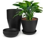 LuxusKollektion Blumentopf Pflanztopf 8er Set &Uuml;bertopf Kunststoff Untersetzer