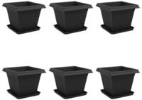 vidaXL Blumentopf Blument&ouml;pfe 6 stk. Schwarz Kunststoff (6 St)
