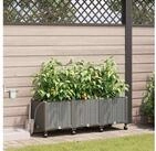 vidaXL Hochbeet vidaXL Garten Blumenk&uuml;bel mit Bew&auml;sserung und R&auml;dern 3 Stk.