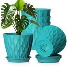 LuxusKollektion Blumentopf Blument&ouml;pfe 20 cm 5er Kunststoff Untersetzer Blaugr&uuml;n &Oslash;