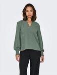 ONLY Blusenshirt ONLMETTE V-NECK LS SMOCK TOP NOOS WVN Kunstfaser, regular fit