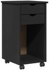 vidaXL Schranksystem Rollschrank 34 x 39 x 65,5 cm Massives Kiefernholz Schwarz
