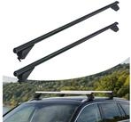 relaxdays Dachtr&auml;ger Aluminium geschlossene Reling (2-St), schwarz, 124 cm