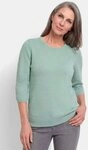 GOLDNER Strickpullover Kurzgr&ouml;&szlig;e: Halbarm Baumwollpullover mit Struktur Elegantes