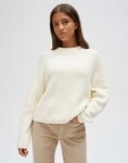 OPUS Strickpullover Ponusa aus weichem Strick Verk&uuml;rzte Silhouette mit...