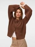 Strickjacke VERO MODA "VMLEA LS O-NECK CARDIGAN NOOS", Damen, Gr. XL, braun...