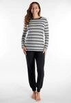 Pyjama TOM TAILOR "Xanthi", Damen, Gr. 36 (S), grau (grau, dunkel, ringel),