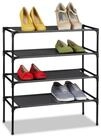 relaxdays Schuhregal Stecksystem 4 Ebenen, schwarz