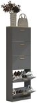 VCM Schuhschrank Halom B. 59 x T. 22 x H. 170 cm Schuhschrank, 5 T&uuml;ren, 10...