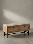 KADIMA DESIGN Sitzbank Schuhbank mit Stoff-Sitzfl&auml;che 100x48x38 cm...