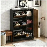 STILVORA Schuhschrank in Naturholzfarbe Schuhkommode Schuhkipper mit...