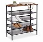 relaxdays Schuhregal Metall & MDF 5 Ebenen, 1-tlg., Vintagebraun