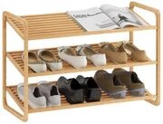 HOMCOM Standregal 3-st&ouml;ckiges Schuhregal aus Bambus, freistehendes