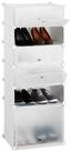 relaxdays Schuhregal Kunststoff 6 F&auml;cher, wei&szlig;