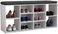 VCM Schuhregal Hinsol S B. 104 x T. 30 x H. 50 cm, Schuhkommode mit 10 F&auml;chern,