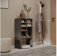 Vicco Schuhregal Hermia, Anthrazit/Goldkraft Eiche, 53 x 99 cm mit 7 offenen