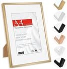 LuxusKollektion Einzelrahmen Bilderrahmen DIN A4 Aluminium Alu, Champagner Gold