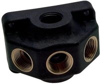 KLASEBO&reg; 4-Wege Verteiler Druckluft Wanddose, 4er Kunststoff Wandverteiler,...