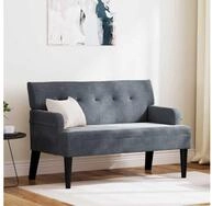 vidaXL Sitzbank, Chesterfield Bank Dunkelgrau 112 x 65,5 x 75 cm Samt