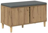 vidaXL Sitzbank 80 x 38 x 46 cm Flurbank mit Kissen mit Speicher Artisan-Eiche