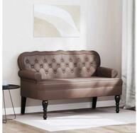 vidaXL Sitzbank, Chesterfield Bank Braun 119,5 x 64,5 x 75 cm Kunstleder