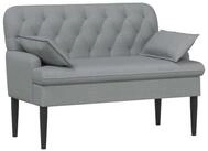 vidaXL Sitzbank 111 x 68 x 80 cm Zweisitzer mit Knopfheftung Hellgrau 111x68x80...